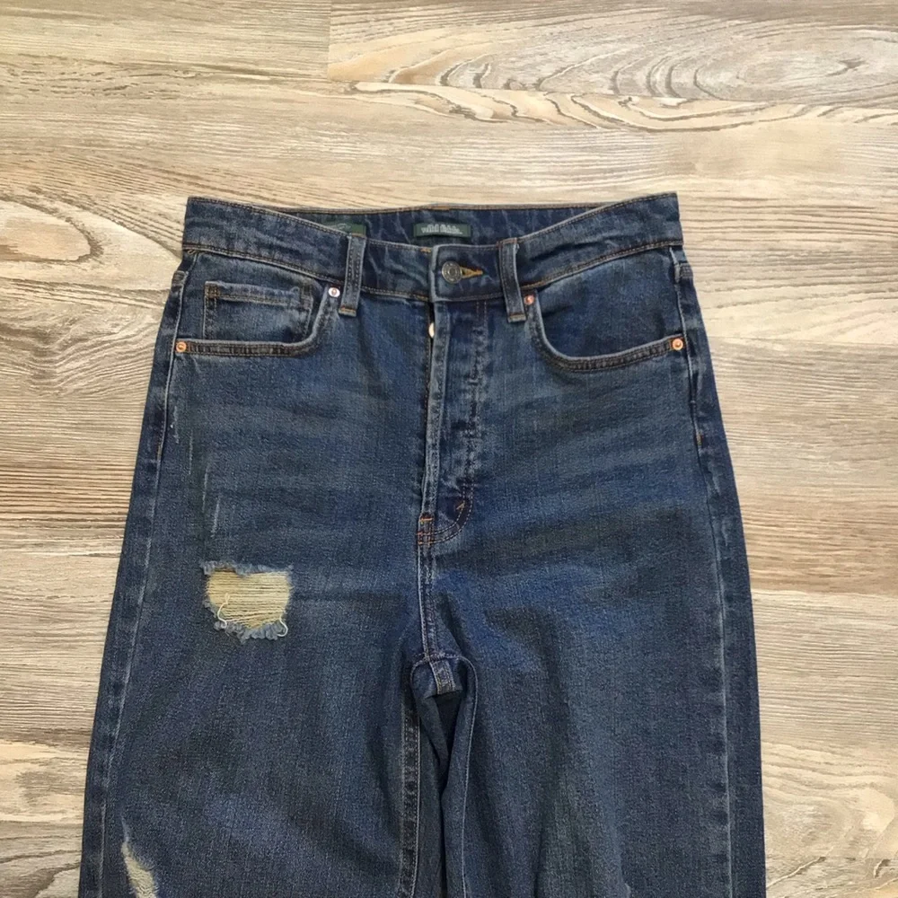 Wild Fable Highest Rise Straight Distressed Destructed Button Fly Jeans 4